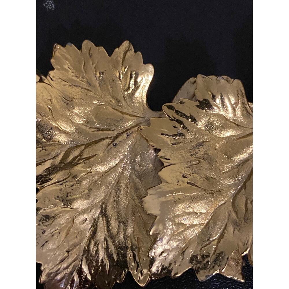 VTG Napier Gold Tone Leaf Statement Necklace Botanical Leaf Bib Necklace - Picture 9 of 14